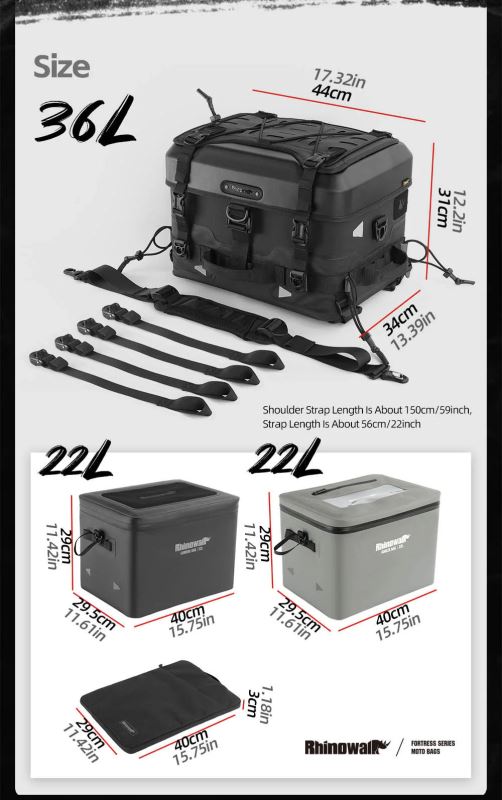 Rhinowalk Fortress Series X Tactical Tail Bag –Cooler Version Tactical Tail Bag - MFT2302BK