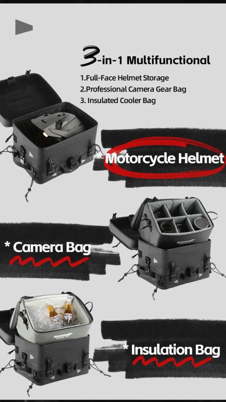 Rhinowalk Fortress Series X Tactical Tail Bag – 36L Waterproof Tactical Tail Bag - MFT2305BK