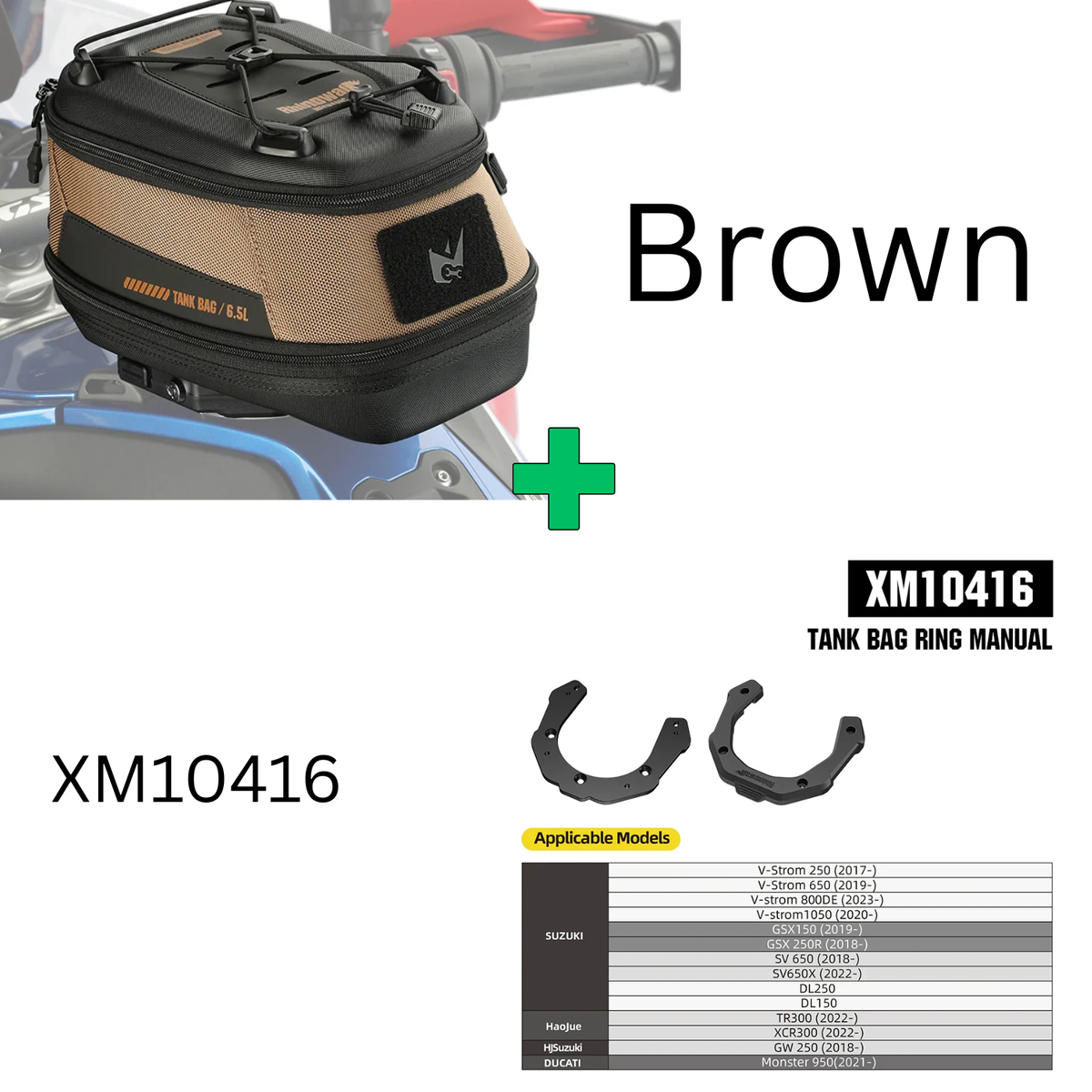 Rhinowalk Mechanic Series x 5.6L Magnetic Tank Bag Brown (MJX2011BN)