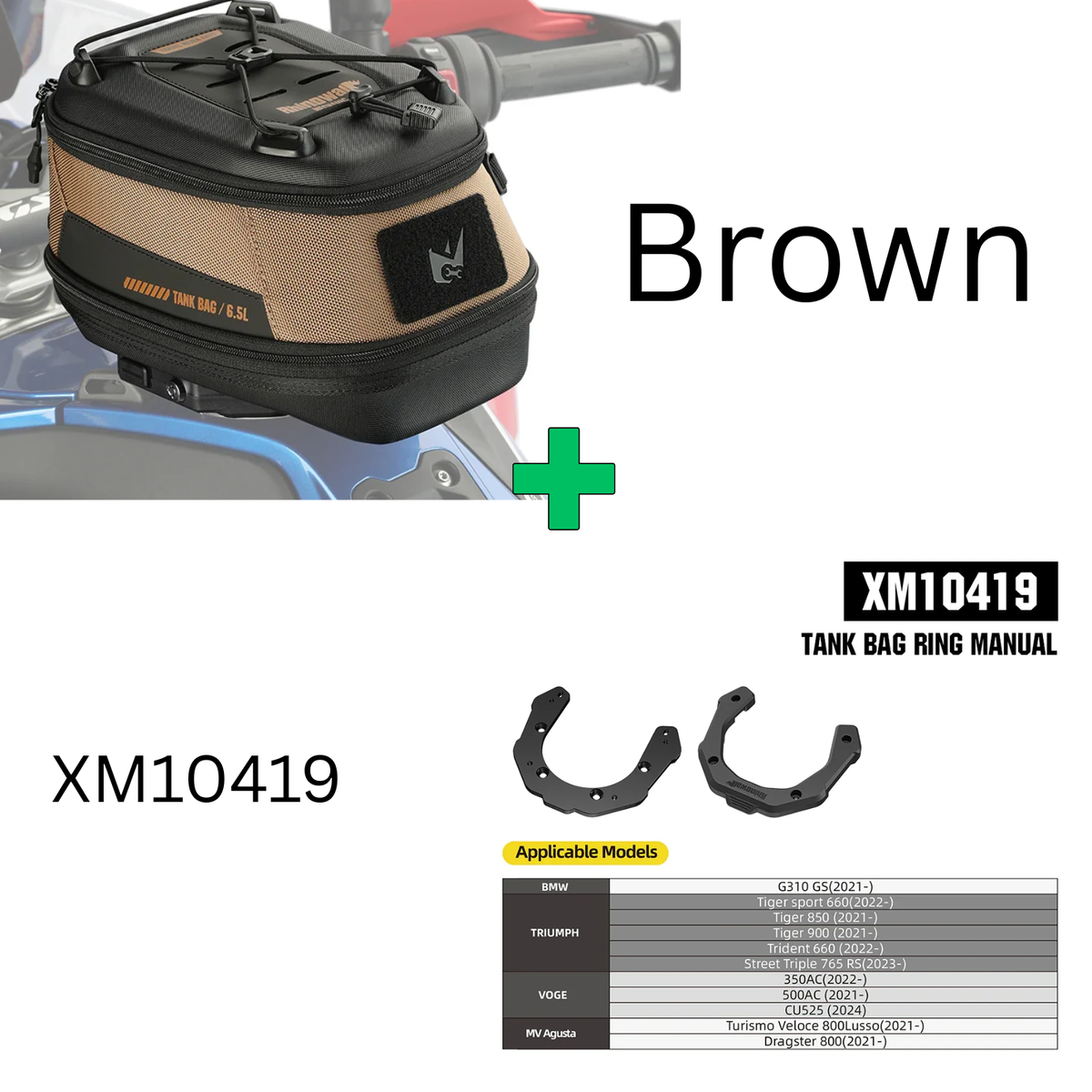 Rhinowalk Mechanic Series x 5.6L Magnetic Tank Bag Brown (MJX2011BN)