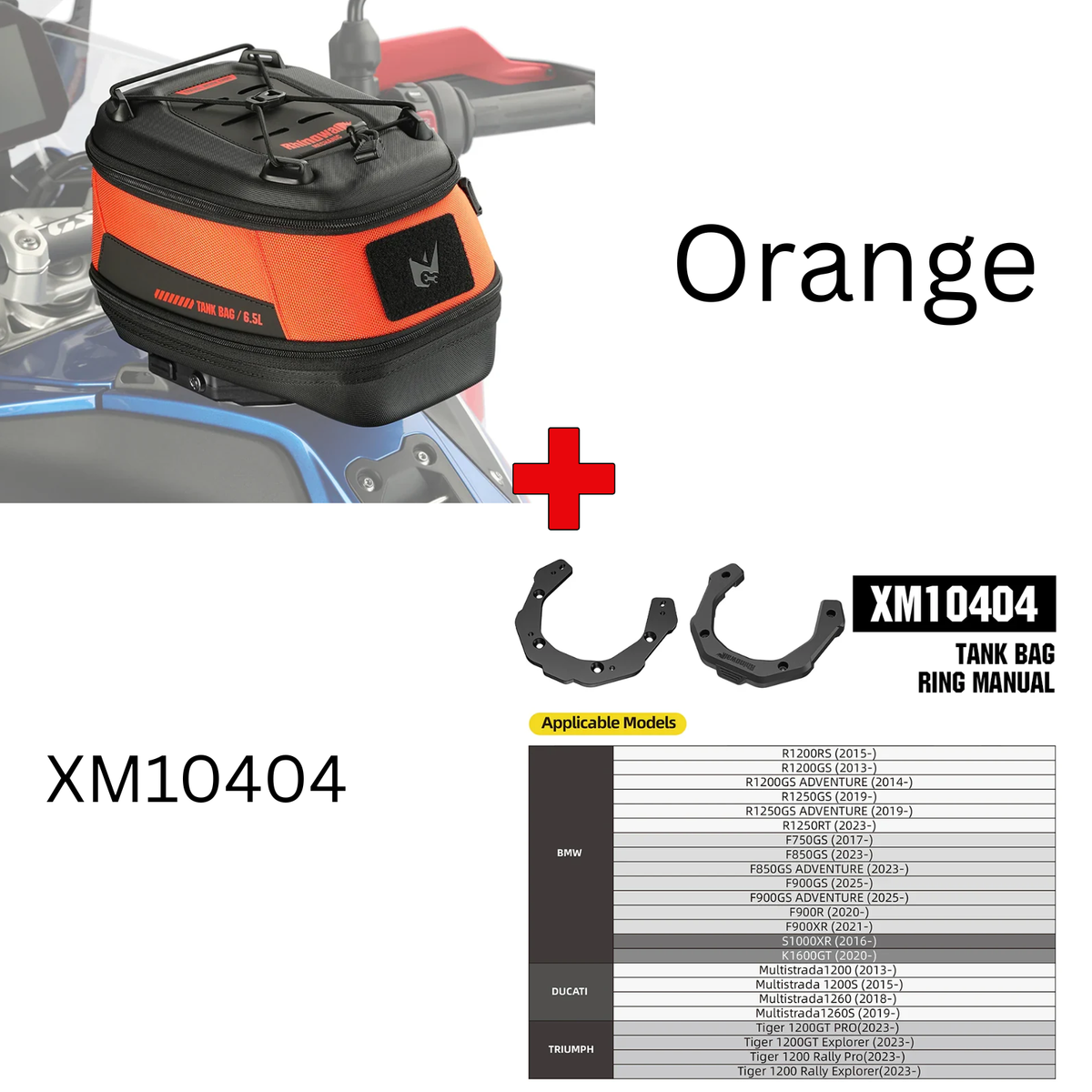 Rhinowalk Mechanic Series x 5.6L Magnetic Tank Bag Orange (MJX2011RG)