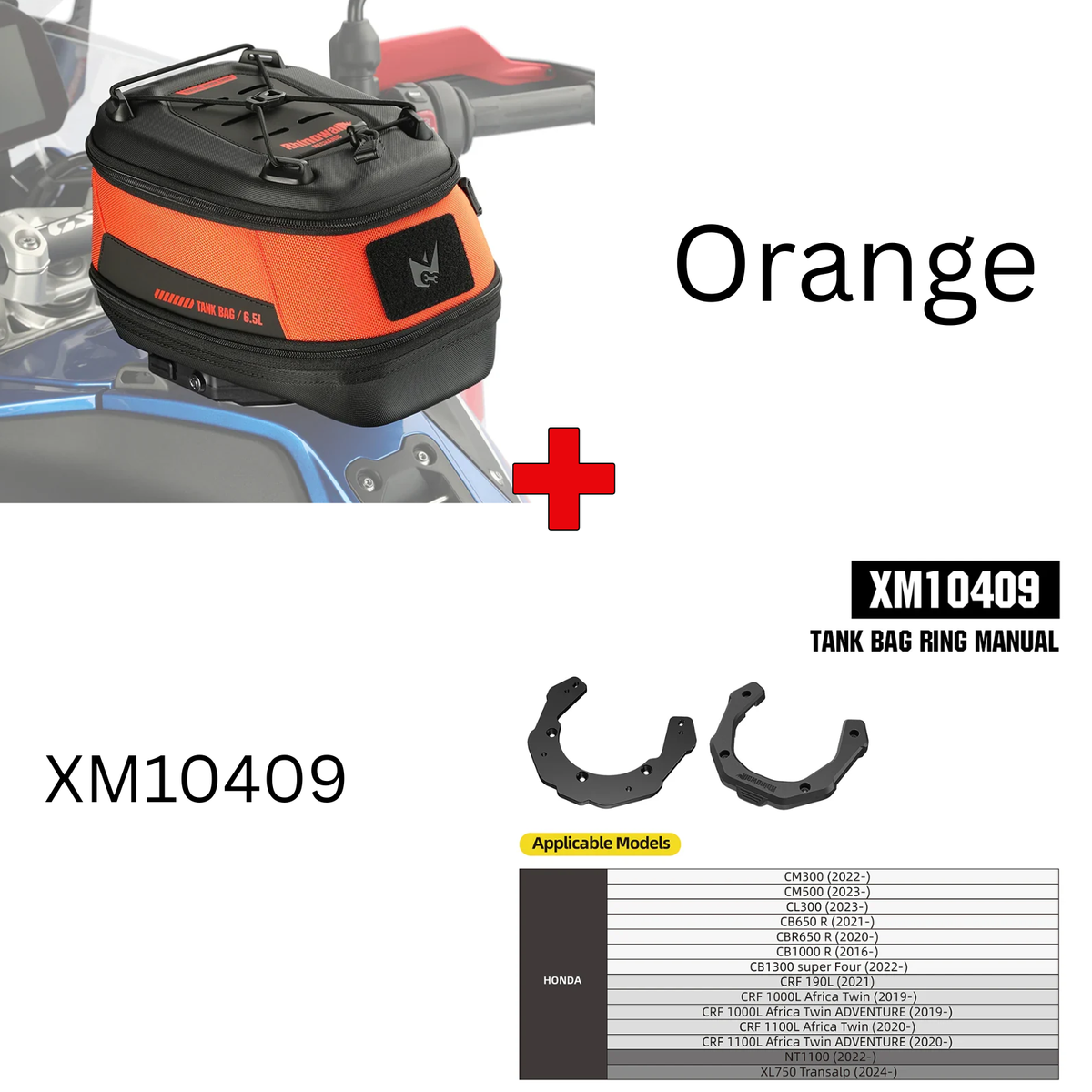 Rhinowalk Mechanic Series x 5.6L Magnetic Tank Bag Orange (MJX2011RG)