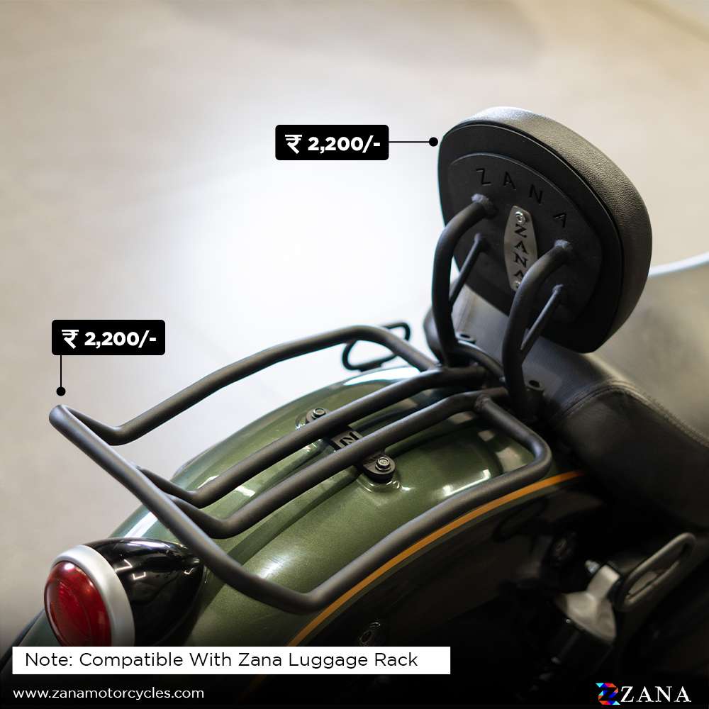 ZANA Rider Backrest Compatible with luggage rack for Super meteor 650 ZI-8296 - Riders Junction