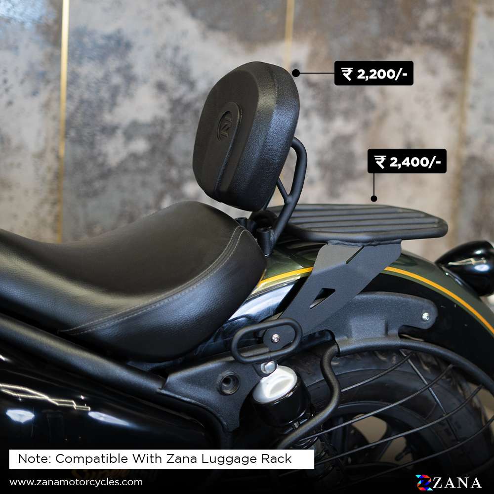 ZANA Rider Backrest Compatible with luggage rack for Super meteor 650 ZI-8296 - Riders Junction