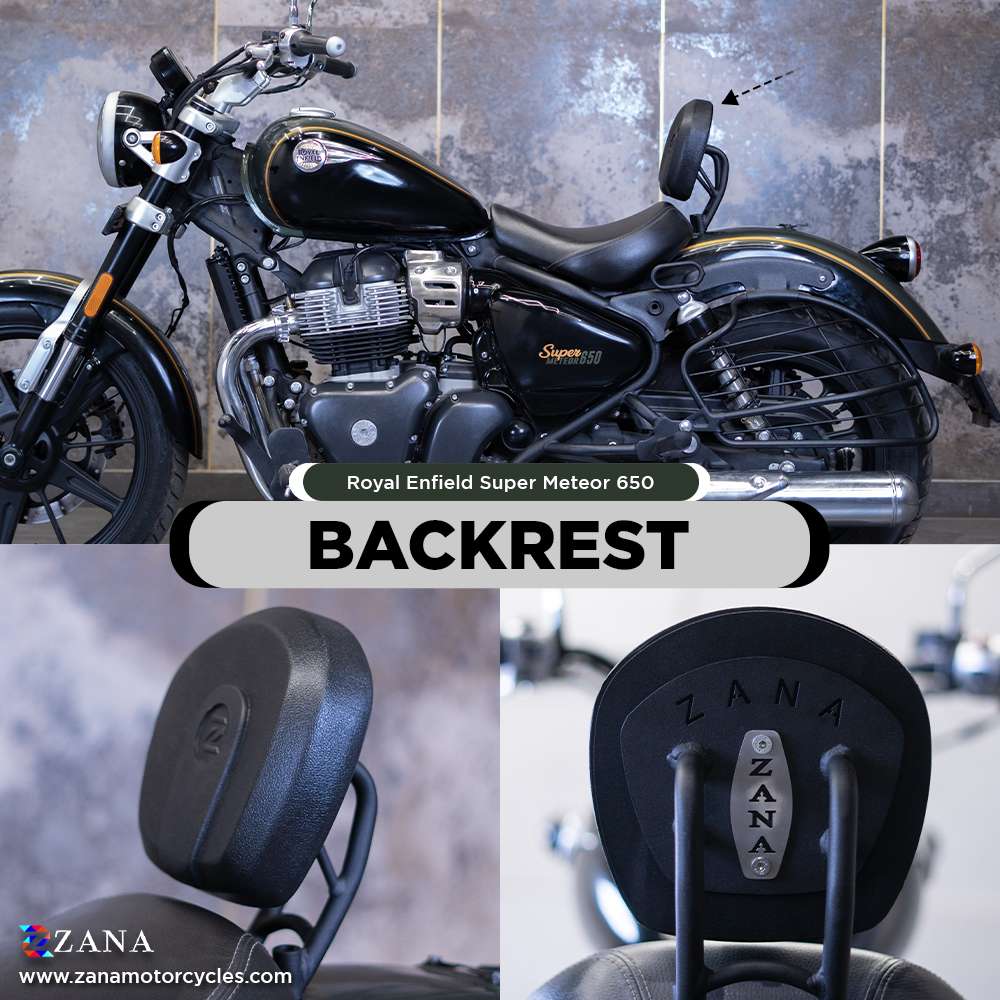 ZANA Rider Backrest Compatible with luggage rack for Super meteor 650 ZI-8296 - Riders Junction