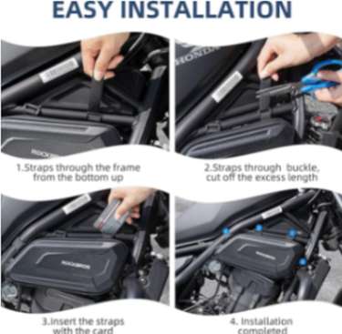 Rockbros Motorcycle Tool Bag Triangle Side Bag Eva Hard Shell 2pcs (30120023001) - Black