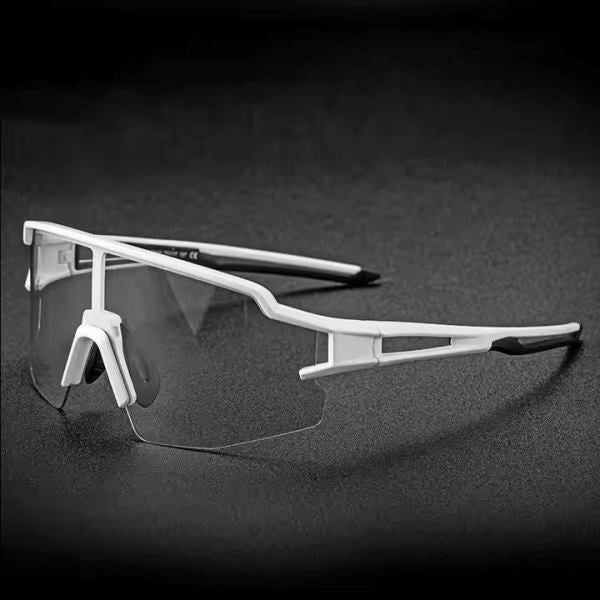 Rockbros Sports Photochromic Sunglasses TR90 Unbreakable Lightweight Sports Glasses for Men Women Sports glasses (10172)-Black White