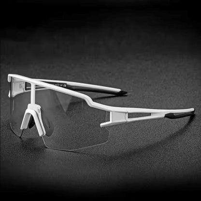 Rockbros Sports Photochromic Sunglasses TR90 Unbreakable Lightweight Sports Glasses for Men Women Sports glasses (10172)-Black White