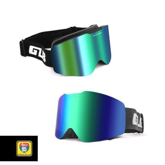 Route95-GUB Rally Pro Goggles (Matte Black Green Lens)