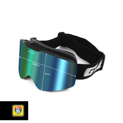 Route95-GUB Rally Pro Goggles (Matte Black Green Lens)