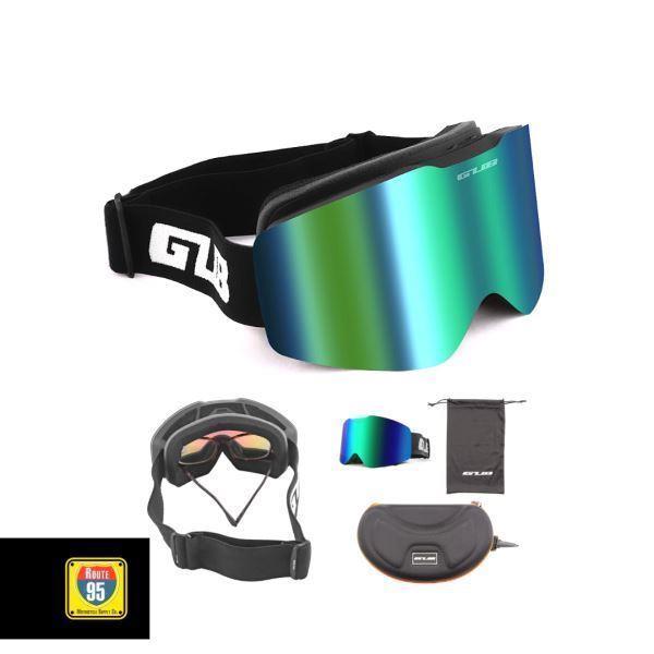 Route95-GUB Rally Pro Goggles (Matte Black Green Lens)