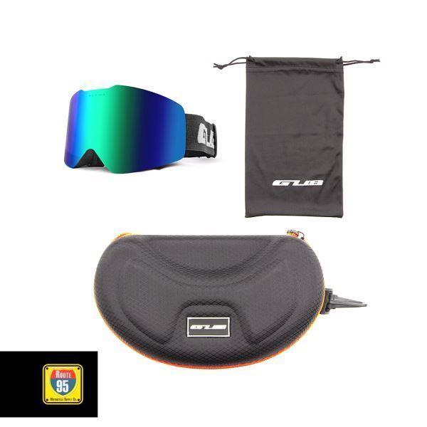 Route95-GUB Rally Pro Goggles (Matte Black Green Lens)