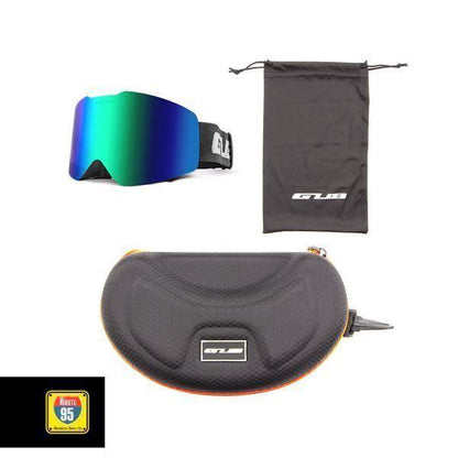 Route95-GUB Rally Pro Goggles (Matte Black Green Lens)