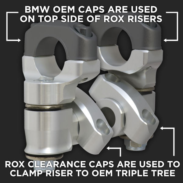 Rox Pivoting Anti-Vibe Handlebar Risers 51mm Rise 32mm Handlebar Anodized Aluminium - 1R-AV2GSA