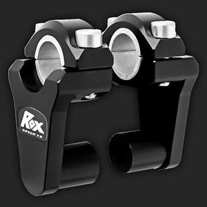 Rox Pivoting Handlebar Risers 51mm Rise 22 & 28.5mm Handlebar Anodized Black - 1R-P2SEK