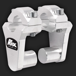 Rox Pivoting Handlebar Risers 51mm Rise 22mm Handlebar Natural Aluminium - 1R-P2SSN