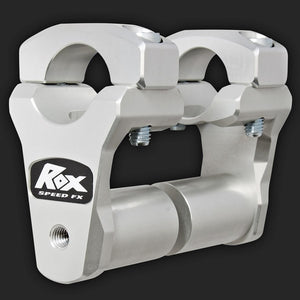 Rox Pivoting Handlebar Risers 51mm Rise 28.5mm Handlebar Anodized Aluminium Long Stem - 1R-P2PPS10A