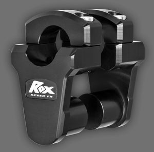 Rox Pivoting Handlebar Risers 51mm Rise 28.5mm Handlebar Anodized Black - 1R-P2PPK