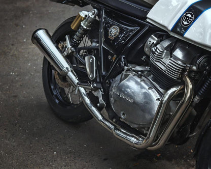 Royal Enfield- 2 x 1 Full System Exhaust with FAT CAN - Interceptor 650 / Continental GT 650 - SS Motocorp