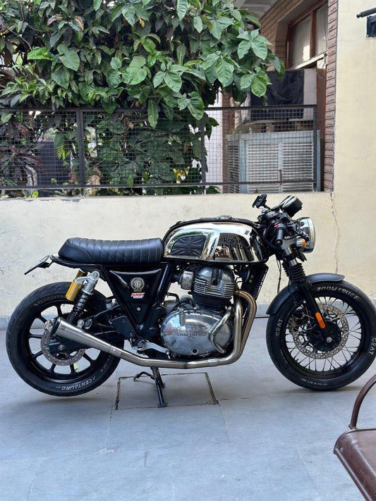 Royal Enfield-2 x 1 Full System Exhaust with SLIM CAN - Interceptor 650 / Continental GT 650 - SS Motocorp