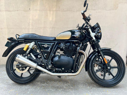 Royal Enfield- 2 x 2 Full System Exhaust with FAT CANS - Interceptor 650 / Continental GT 650 - SS Motocorp