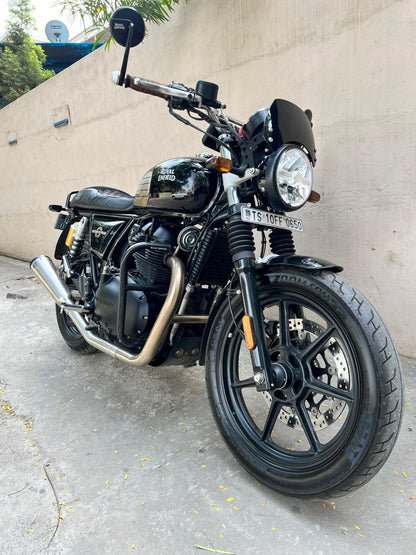 Royal Enfield- 2 x 2 Full System Exhaust with FAT CANS - Interceptor 650 / Continental GT 650 - SS Motocorp - Riders Junction