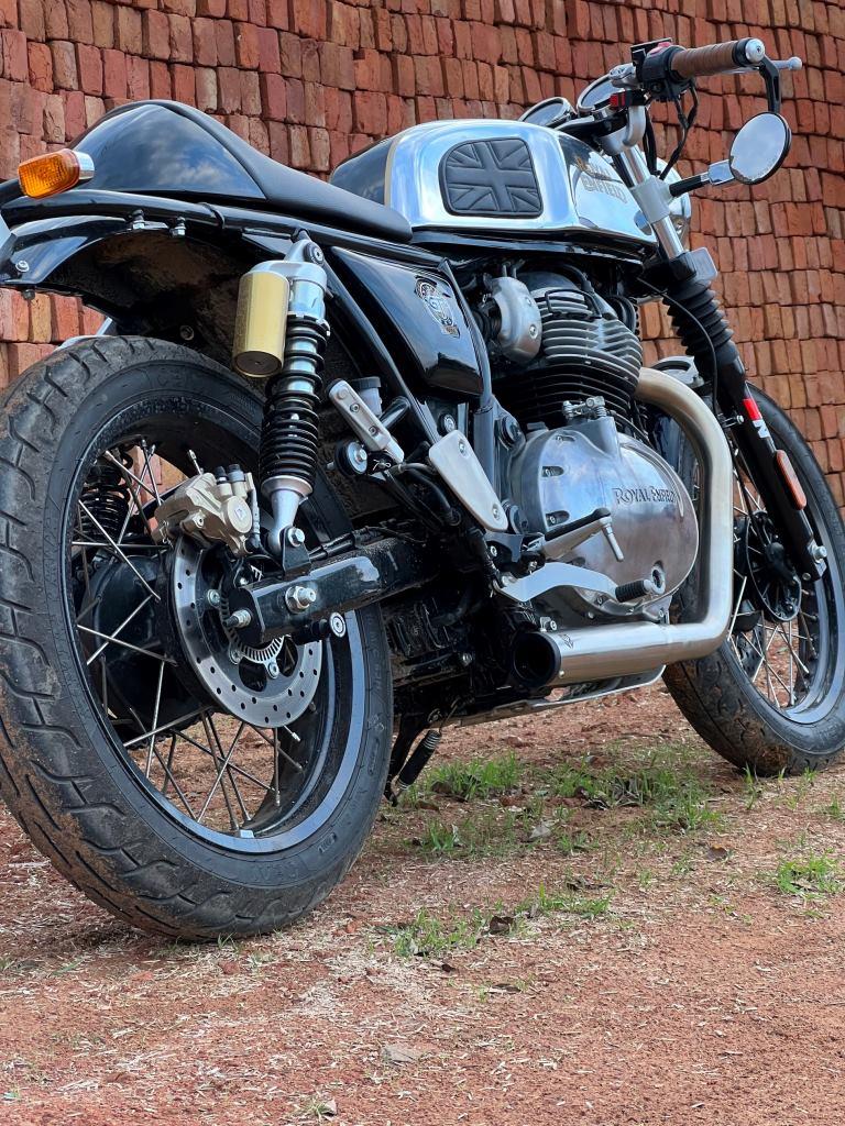Royal Enfield-2 x 2 Full System Exhaust with SHORT CANS - Interceptor 650 / Continental GT650 - SS Motocorp - Riders Junction