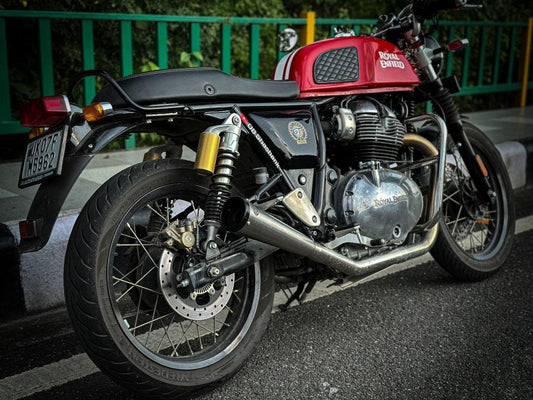 Royal Enfield-2 x 2 Full System Exhaust with SLIM CANS - Interceptor 650 / Continental GT 650 - SS Motocorp - Riders Junction