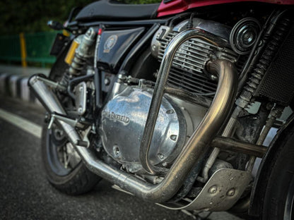 Royal Enfield-2 x 2 Full System Exhaust with SLIM CANS - Interceptor 650 / Continental GT 650 - SS Motocorp - Riders Junction
