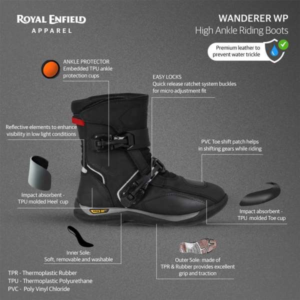 Royal Enfield WP Wanderer Waterproof Riding Boots