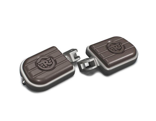 Royal Enfield–Brown And Silver Deluxe Footpegs for Goan Classic - KXA00181