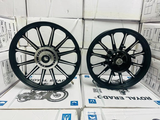 Royal Erado Talwar Black & Chrome Cnc Alloy For Royal Enfield Reborn Classic Single Disc & Standard After 2023 Model Single Disc