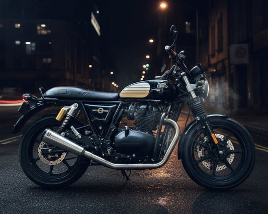 Royal Enfield- 2 x 2 Full System Exhaust with FAT CANS - Interceptor 650  Continental GT 650 - SS Motocorp