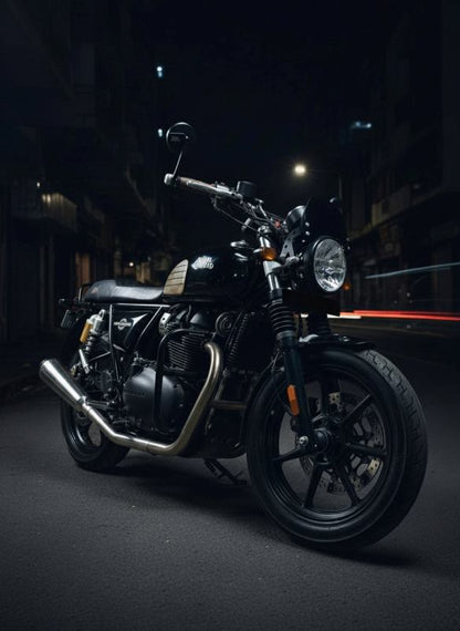 Royal Enfield- 2 x 2 Full System Exhaust with FAT CANS - Interceptor 650 / Continental GT 650 - SS Motocorp