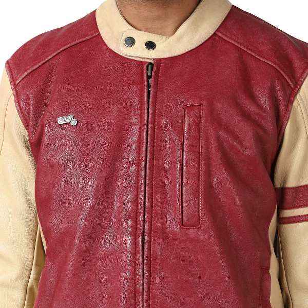 Royal Enfield Airborne Men's Jacket Ecru & Red