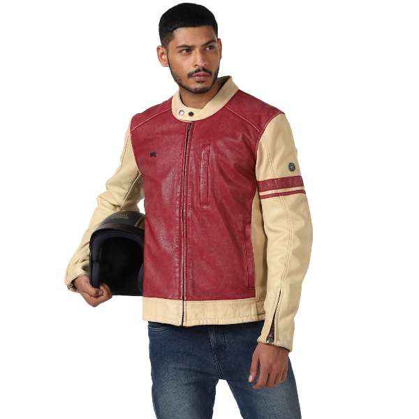 Royal Enfield Airborne Men's Jacket Ecru & Red