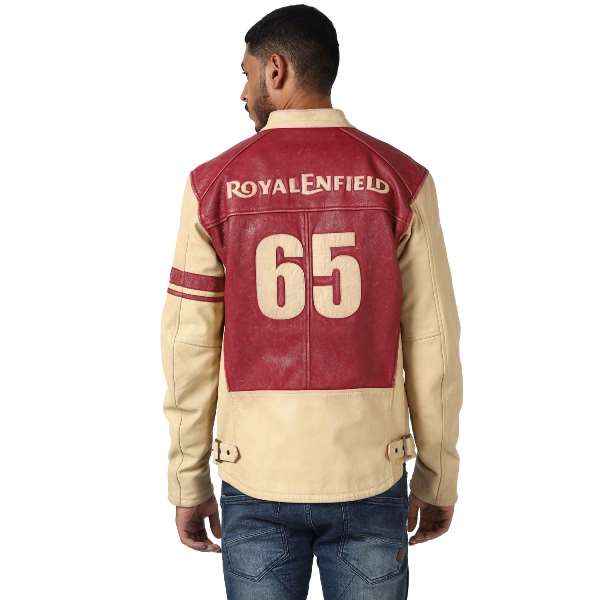 Royal Enfield Airborne Men's Jacket Ecru & Red