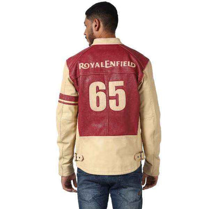 Royal Enfield Airborne Men's Jacket Ecru & Red