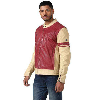 Royal Enfield Airborne Men's Jacket Ecru & Red
