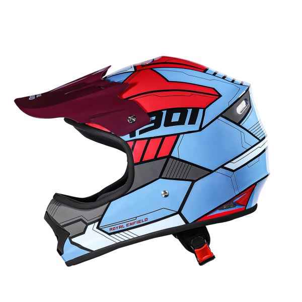 Royal Enfield Chase Full Face MX Yellow GI Blue Helmet-YL 54