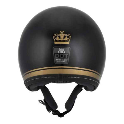 Royal Enfield Chopper Open Face Helmet Black & Gold