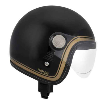 Royal Enfield Chopper Open Face Helmet Black & Gold