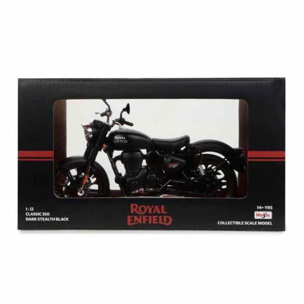 Royal Enfield Classic 350 Matt Scale Model 1:12 (Dark Stealth Black) - discontinued