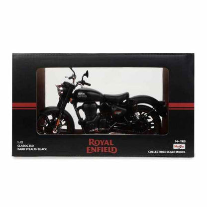 Royal Enfield Classic 350 Matt Scale Model 1:12 (Dark Stealth Black) - discontinued