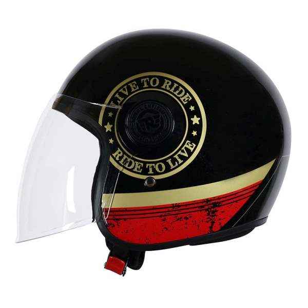 Royal Enfield Copter Live to Ride Gloss Black Gold Helmet