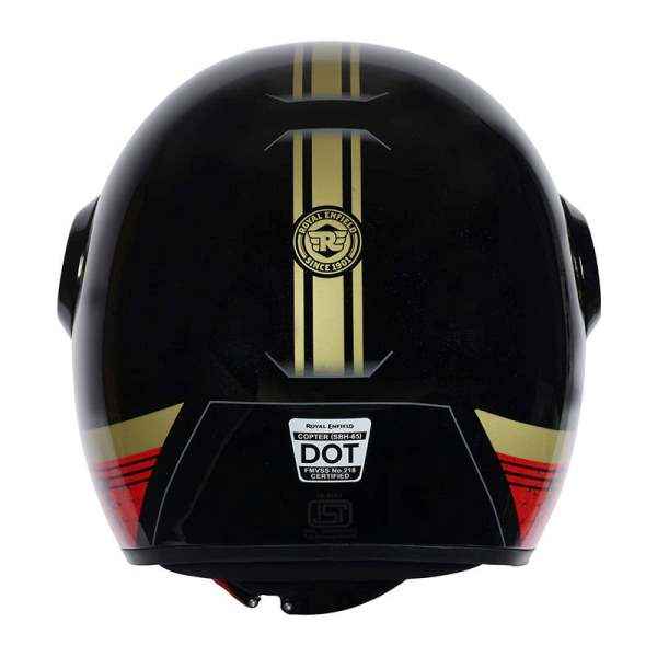 Royal Enfield Copter Live to Ride Gloss Black Gold Helmet
