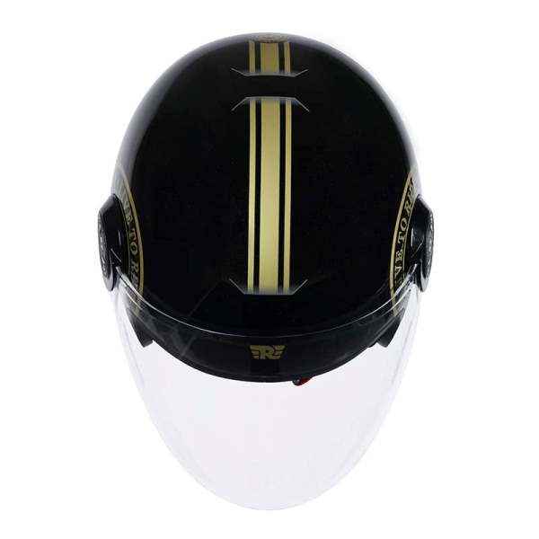 Royal Enfield Copter Live to Ride Gloss Black Gold Helmet