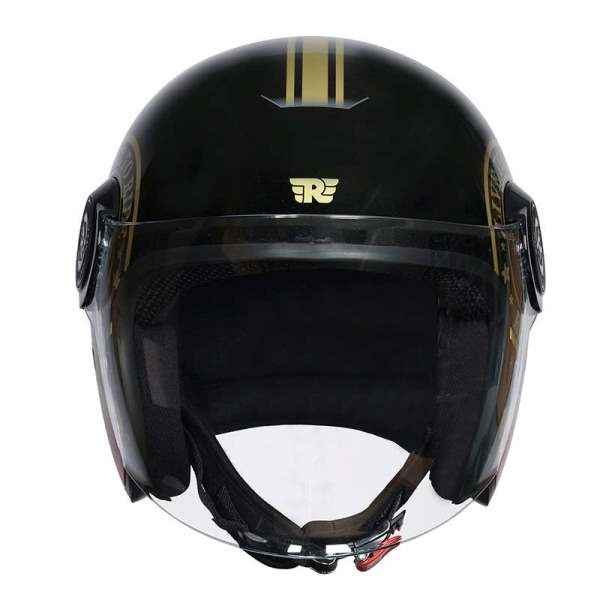 Royal Enfield Copter Live to Ride Gloss Black Gold Helmet