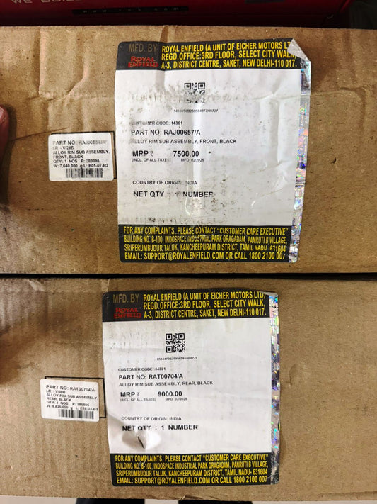 Royal Enfield GT650 / Interceptor 650 RE OEM Alloy Wheel Set (Front+Rear)