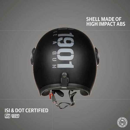 Royal Enfield Jet Open Face MLG Helmet Matt Black Dark Grey With Clear Visor